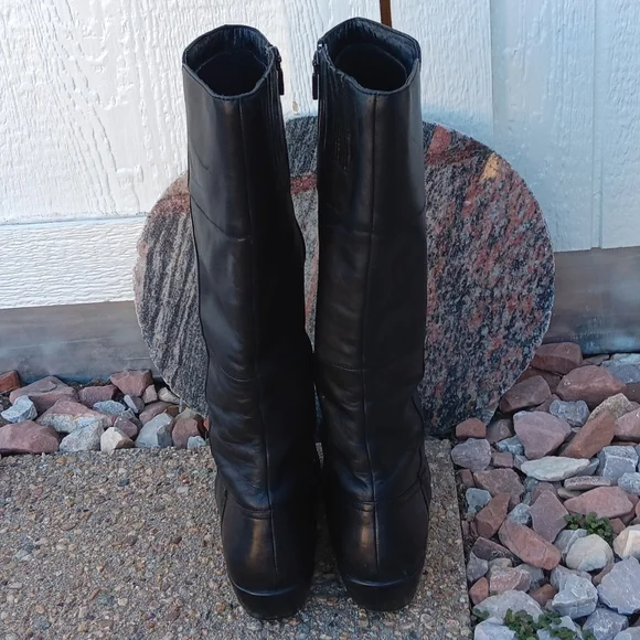 Dansko Darla Tall Black Leather Knee High Boots Womens - Picture 5 of 10